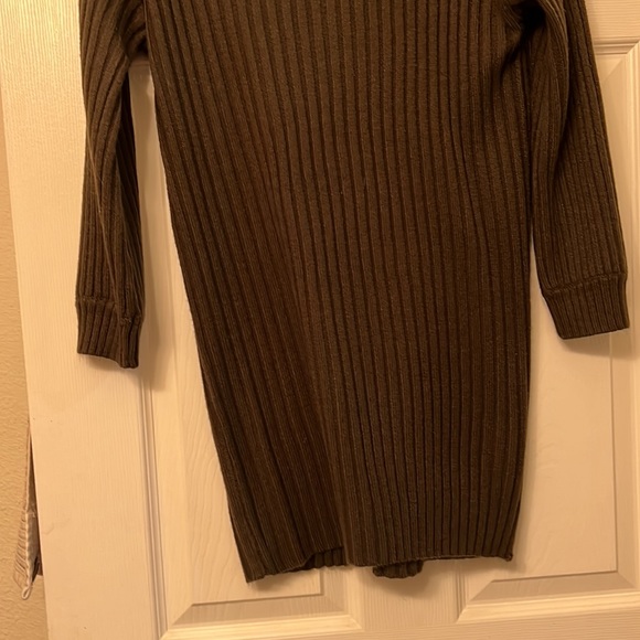 Bundled Up Babe Olive Green Ribbed Turtleneck Sweater Dress - Picture 9 of 9